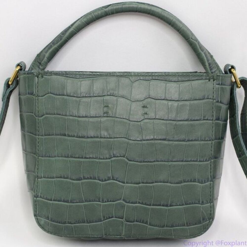 New! Madewell The Mini Abroad Crossbody Bag Croc Embossed Leather - Picture 6 of 16